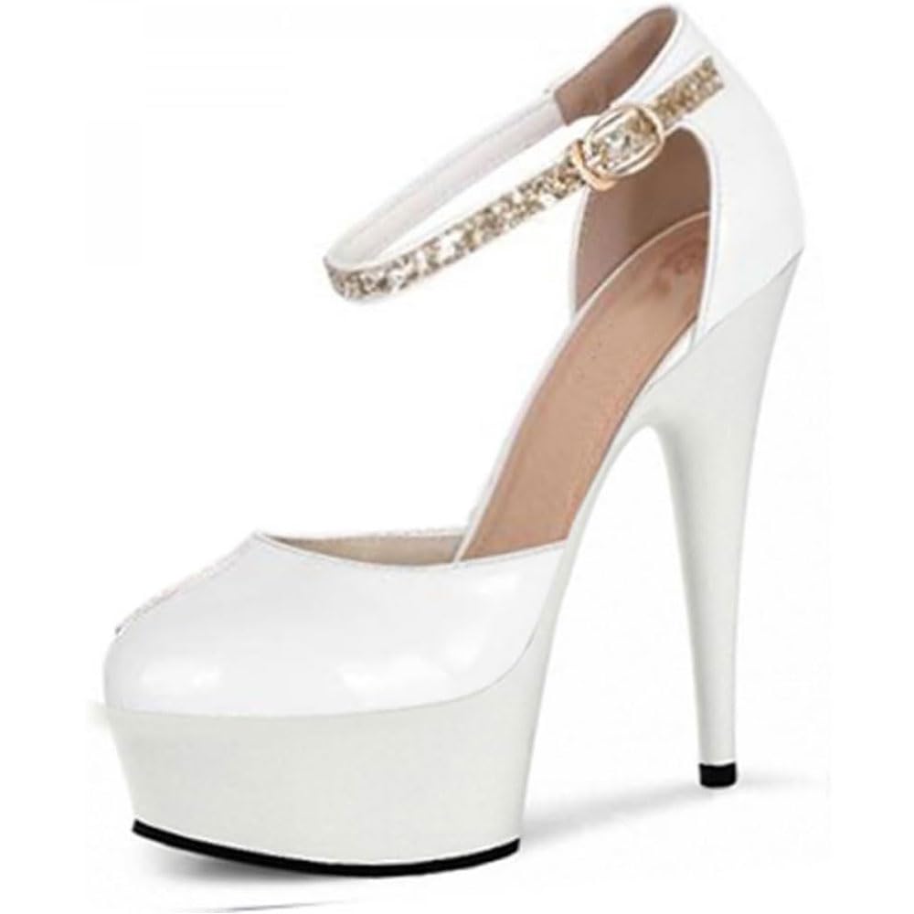 Cuissardes blanches à talons de 15 cm pour briller lors des soirées de mode