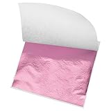 MECCANIXITY Gold Leaf Foil Sheet, Rose Red Leaf Papers, 3.3 x 3.1inch for Art Decoration, Sculptures, Painting, Pack of 100