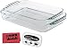 2PC Basics 2 & 3 Quart Value Plus Pack Glass Oblong Baking Dishes - Lasagna Pan Oven & Microwave Safe - Bundled with Timer & Cloth