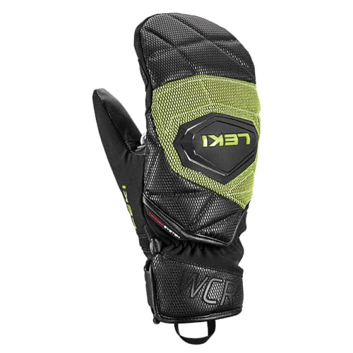 LEKI HS WCR Coach 3D Junior Mitt - 5, Black-Ice Lemon