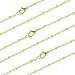 Wholesale 12PCS Gold Plated Solid Brass Satellite Beaded Ball Curb Thin Chain Necklace for Jewelry Making 16-30 Inches (16 Inch(1.5MM))