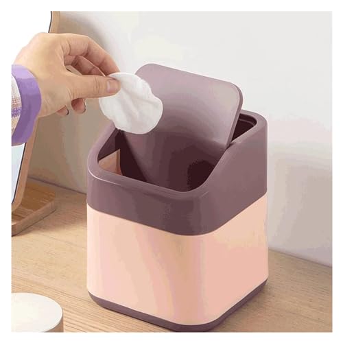 Bote de basura pequeño con tapa basculante para mesa miniatura 4