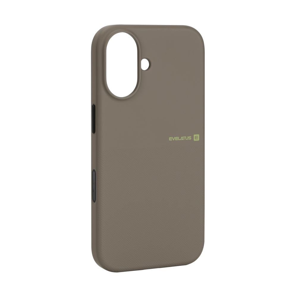 Coque iPhone 16 EVELATUS élégante finition sandstone grise