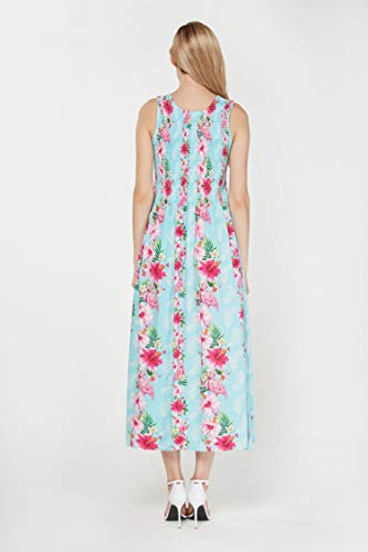 Image of Hawaii Hangover Family Matching Clothes, Pink Hibiscus Vine Turquoise | Family matching Hawaiian outfits, Pink Hibiscus Vine Turquoise, lightweight rayon, machine washable, tropical floral print