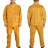 [Feuerfestes Fadendesign] Dieser Schweißanzug ist mit feuerfestem Faden genäht, der nicht wie gewöhnlicher Baumwollfaden weiterbrennt, sondern automatisch erlischt, wenn keine offene Flamme vorhanden ist!