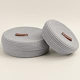 Goodpick 2pack Lidded Round Basket - Ideal Gift Basket Woven Storage Basket in Living Room Towel...