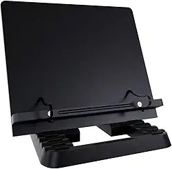 Marca Fácil Suporte para Livro e Notebook Resistente Ergonômico Durável Leve Portátil 19 Níveis de Ajuste com Prendedores de Páginas Preto M05