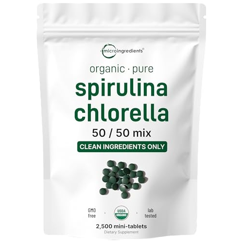 Micro Ingredients Organic Spirulina Chlorella Mini Tablets, 2,500 Tablets (8 Month Supply)... Micro Ingredients Organic Spirulina Chlorella Mini Tablets, 2,500 Tablets (8 Month Supply)...