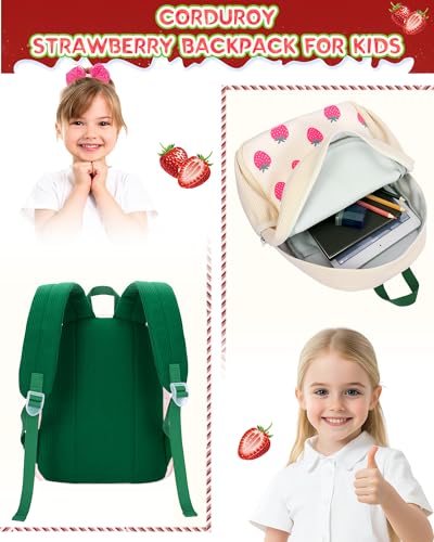 Image of HowFly Corduroy Toddler Backpack for Girls 12 inch Preschool Bookbag | Soft corduroy for preschool kindergarten, lightweight 12-inch, padded straps, daily school outings, holiday travel gift