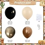 Brown and Black Balloon Garland Arch Kit, Nude Dark Brown Tan Black Gold White Sand Latex Party Balloons for Cowboy Western Wild West First Rodeo Country Farm Baby Shower Birthday Party Decorations - Image 2