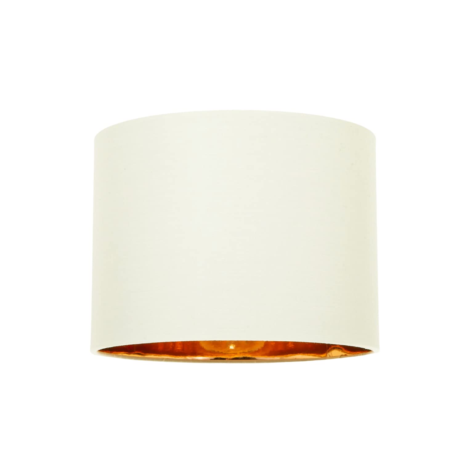 Contemporary and Chic Ochre Cotton 10" Table or Pendant Circular Drum Lamp Shade with Shiny Gold Inner - 60watt Maximum by Happy Homewares — view 43