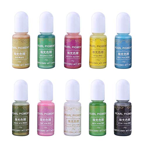 10 Colors 10ml/Box Resin Curing Solar Cure Resin Sunlight Activated Hard Coloring Dye Colorant Pigment DIY Art(#A)