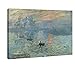 Wieco Art Giclee Canvas Prints Wall Art of Claude Monet Classic Oil Paintings Reproduction for Home Office Decor Impression Sunrise Extra Large Modern Gallery Wrapped Seascape Sea Picture Artwork XL