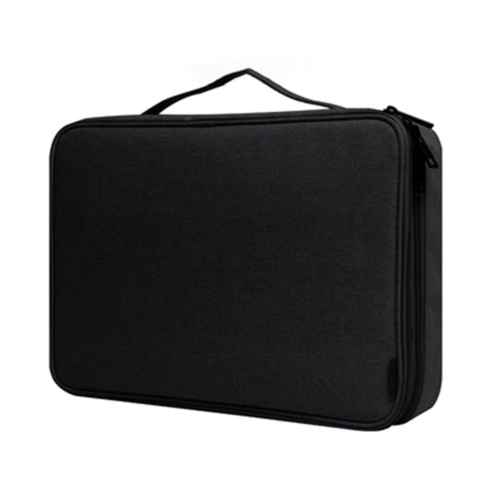 JFGCTYHXY Document organiser, Document Holder with Zipper, Waterproof Bag Large, Organizer, Archive Boxes(Black)