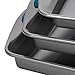 Rachael Ray Bakeware Nonstick Cookie Pan Set, 3-Piece, Gray with Marine Blue Grips