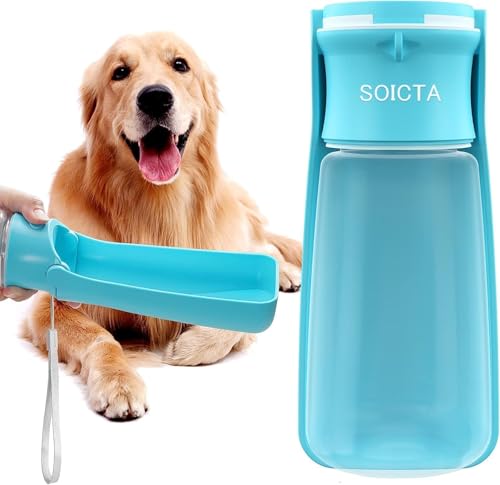 SOICTA Portable Dog Small Animals Water Bottle for Walking 19 OZ or 12 OZ Pet Water Bottles for...