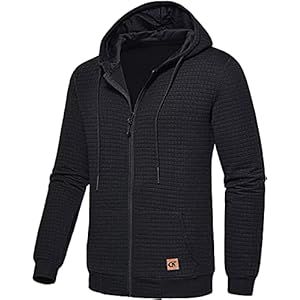 Men’s Jacquard PlaidCloth Lightweight Zipper Hoodie Sweatshirt Jacket