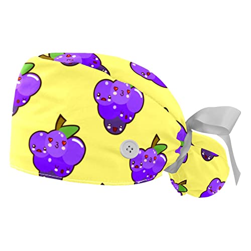 Casquettes de travail pour hommes et femmes JDEZ chapeaux bouffants légers motif raisin