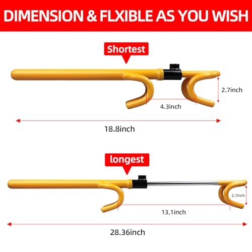 Noeaike Steering Wheel Lock,Heavy Duty Anti-Theft Car Device With Double Hooks Design For Enhanced Vehicle Protection,Adjustable Length Locking With 2 Keys Universal Fit thumb #2