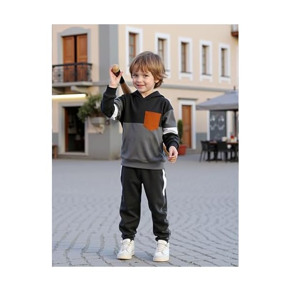 Boys Clothes Long Sleeve Color-blocked Hoodie Top and Pants 2PCS Winter Sweatsuits Fall Boys Outfits 2-8 Years - Image 3