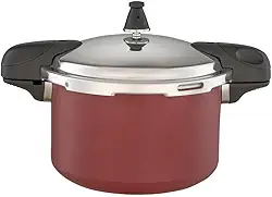 Brinox - Panela de Pressão 5,4L Antiaderente Ceramic Life Pressure com Indução - Vermelho Borgonha