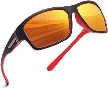 Jim Halo Polarized Sunglasses for Men Women Wrap Around Sprot Sun Glasses for Cycling Fishing Driving