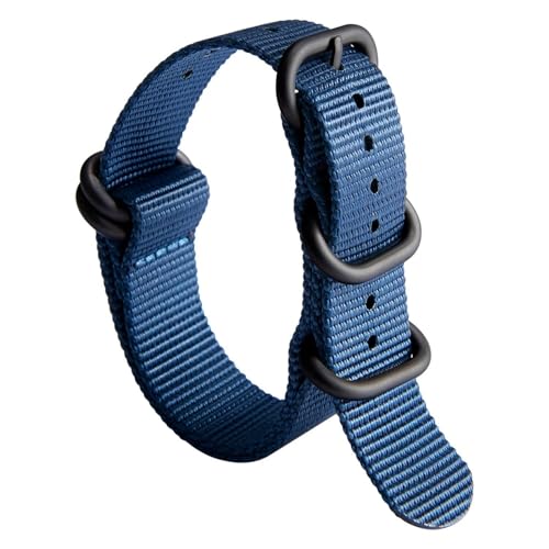 Image of BINLUN Premium Ballistic Nylon Watch Strap, Heavy Duty 5-Ring Replacement Watch Band with Stainless Steel Buckle, Durable & Comfortable Sport Band for Men Women, Fits 18-24mm