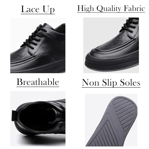 Men's Genuine Leather Lace Up Platform Oxford Shoes Comfortable Non Slip Round Toe Derby Shoes for Business Formal Office Work Driving Wedding2