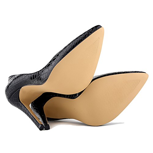 LOSLANDIFEN Womens Shoes Closed Toe High Heels Womens Pointed Slender Stiletto Pumps (42 M EU/10 B(M) US, Black) - Thumbnail 6