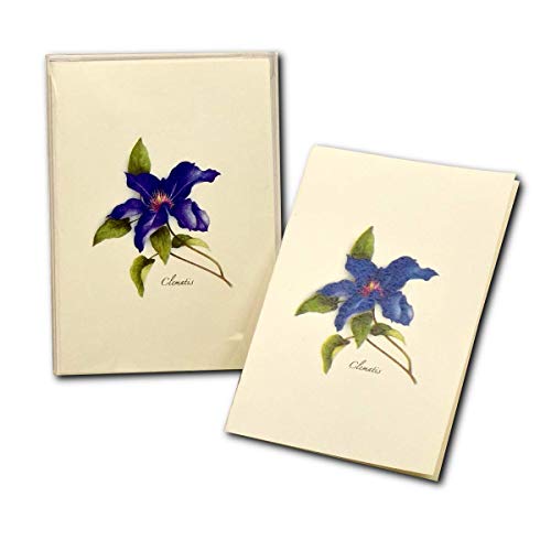 Image of Earth Sky + Water - Clematis Notecard Set - 8 Blank Cards with Envelopes