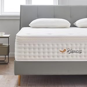 Hiepunos Double Mattress,10.2 INCH Hybrid Memory Foam and Individually Pocket Spring,4FT6 Double Bed Mattress Medium Firm,Ergonomic Pressure Reducing,Improve Sleeping(135x190x26cm)