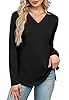 Long Sleeve Shirts for Women V Neck Womens Tops Dr... #1