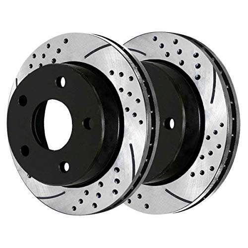 Auto Shack PR63008LR Rear Drilled and Slotted Brake Rotor Pair