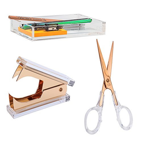 Draymond Story Stylische Schreibwaren aus Acryl für Liebe/Jahrestag/Valentinstag - Schere und Heftklammerentferner und Notizblockhalter (DS Desk Stationery) Cover