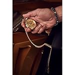 Bulova Classic Sutton Automatic Pocket Watch 3-Hand Date Stainless Steel, Full Skeleton, Gold Dial with Stainless Chain Style: 97A178 - Image 4