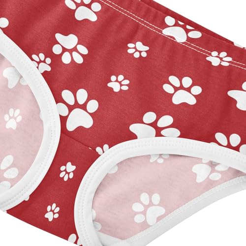 Little Girl Underwear Toddler Panties Kids Undies Dog Paw Soft Cotton Briefs 2T-8Y4