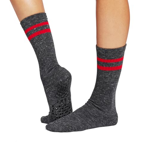 Image of TAVI Kai Crew Grip Socks for Women - Pilates Socks with Non-Slip Grips, Arch Support - Wear for Yoga, Barre, Studio Workouts
