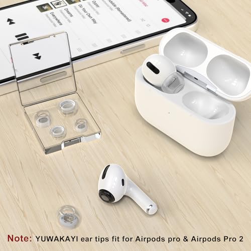 Image of 3 Pairs Replacement Ear Tips for AirPods Pro and 2nd Generation with Noise Reduction Hole, Silicone Ear Tips for AirPods Pro with Portable Storage Box and Fits in Charging Case (S /M /L, Clear)