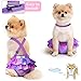 Idepet Female Dog Diapers with Suspender Detachable, 3 Pack Tie Dye Washable Reusable Girl Doggie Diapers Skirts for Small Medium Female Dog in Heat Period Cycle Urinary Incontinence Training XS