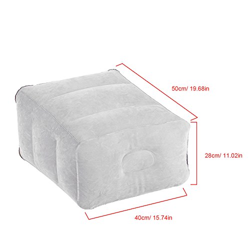 Descanso de pé inflável, almofadas de altura ajustável para os pés, almofadas de viagem para as pern