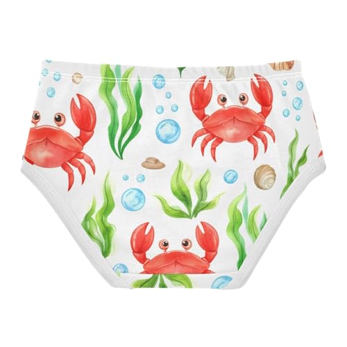 Cute Red Crabs White Girl Panties Cute Girls Underwear Toddlers Cotton Cartoon Briefs Underpants 2t2