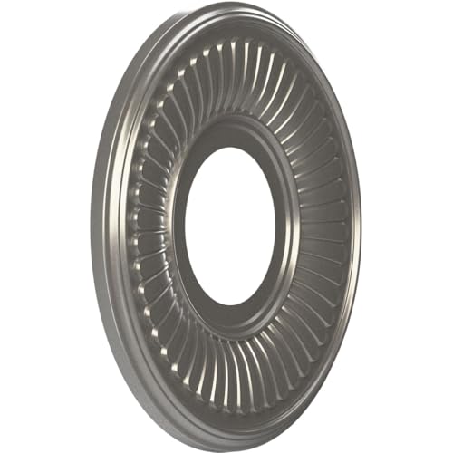 Image of Ekena Millwork 10 inchOD x 3 1 /2 inchID x 3 /4 inchP Berkshire Thermoformed PVC Ceiling Medallion (Fits Canopies up to 4 1 /2 inch), Aged Dark Steel
