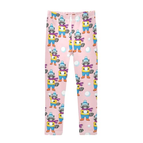 Girls Leggings Size 4T Raccoon (32) Soft Stretchy Pants Breathable Girl Clothes for Running School