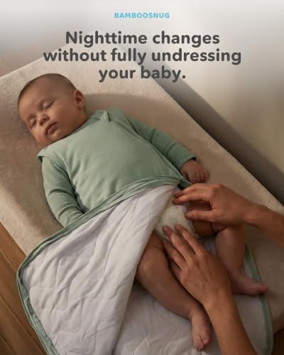 BAMBOOSNUG Bamboo Viscose Baby Sleep Sack 1.0 TOG, 0-3 Month, Sage - 2