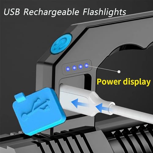 CLEZGO Flashlight Rechargeable USB High Lumens-Camping Flashlight with 4 Powerful LED Beads Handheld Flashlight for Home 4 Modes Waterproof for Outdoor Fishing Hiking Emergency by CLEZGO - Image 4