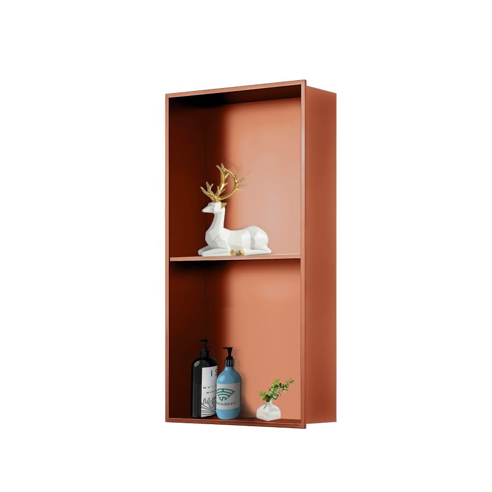 Étagère de salle de bain encastrée et niche murale en inox pour rangement douche