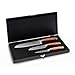 KLARSTEIN Kaito - ensemble de 3 couteaux, couteau Santoku 7", couteau Santoku 5", couteau d'office 3,5", acier Damas VG10 67 couches, extra tranchant, double tranchant - manches en bois de rose