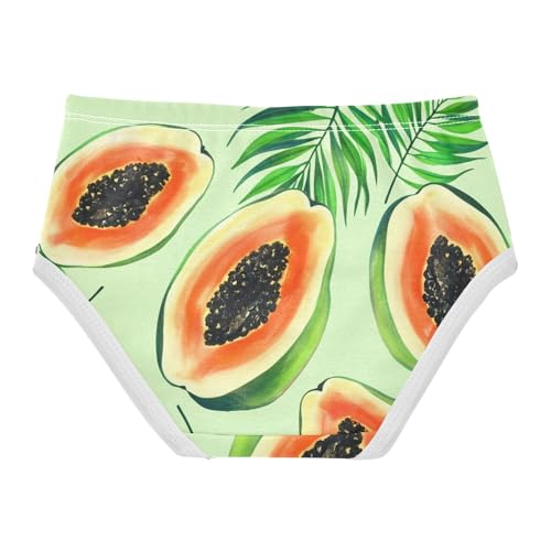 Watercolor Papaya Green Toddler Girls Underwear 2t Cotton Panties for Girl Artistic Undies Kids Briefs2
