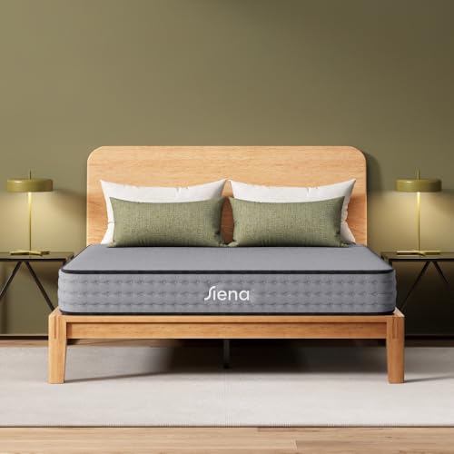 Image of Siena 8 inch Essential Hybrid Queen Mattress - Medium Firm - Memory Foam & Innerspring System - 180-Night Trial - Pressure-Relief - Mattress in a Box