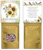 Personalized Memorial Funeral Bird Seed Packets with Choice of Sympathy Poem, Tribute, Keepsake, Wild Bird Seed Favors, Remembrance, Celebration of Life, Sunflower Garden Robin - Qty 25